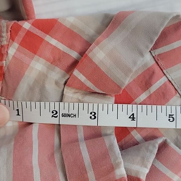 Old Navy plaid khakis 3 1/2 shorts - orange & tan Women's Size 4 - Picture 10 of 10